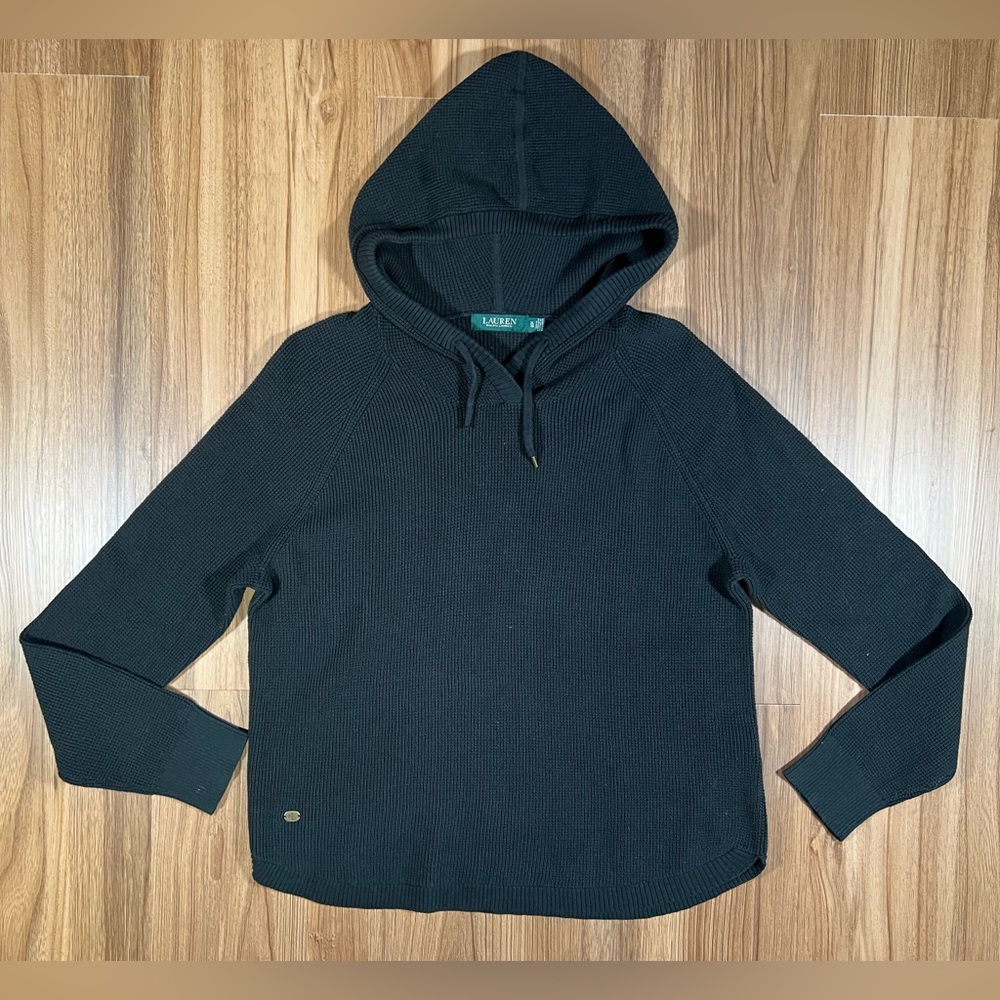 Lauren Ralph Lauren Womens Hoodie Waffle Knit